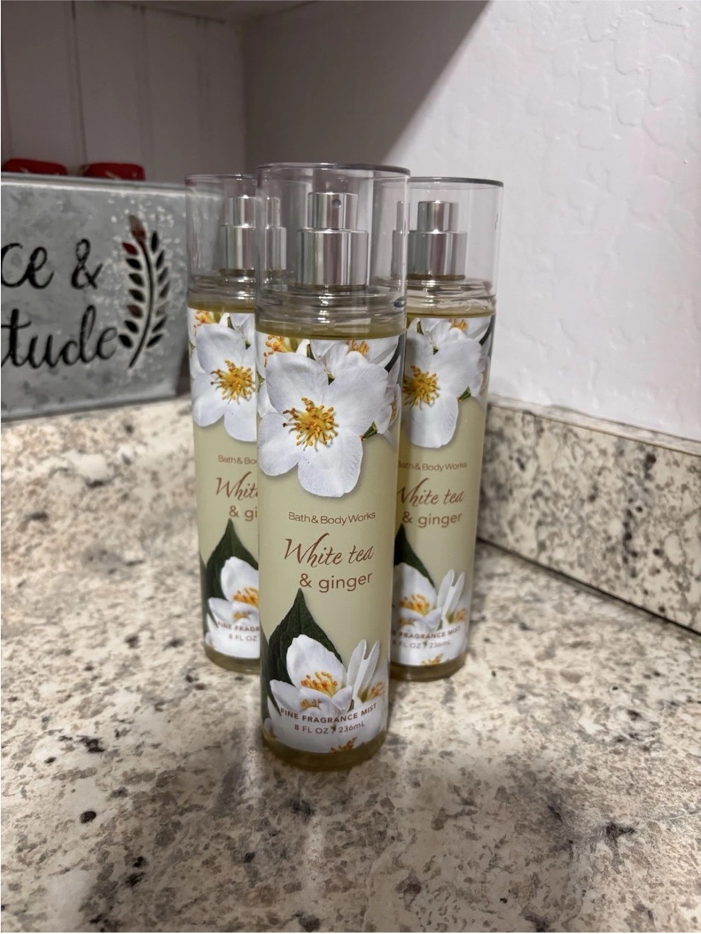 3 “WHITE TEA & GINGER"  BATH AND BODY WORKS NIP